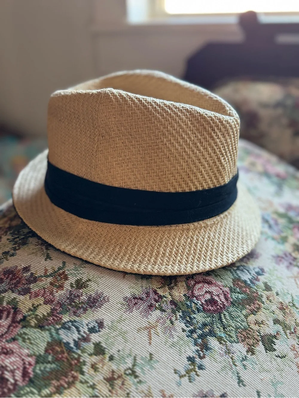 Unisex Straw Fedora with Black Band #casual #summer #vacation